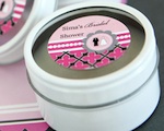 Personalized Round Candle Tins - Wedding Shower  wedding favors
