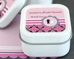 Personalized Square Candle Tins - Wedding Shower  wedding favors