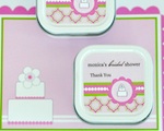 Personalized Square Candle Tins - Pink Cake  wedding favors