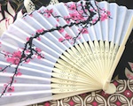Cherry Blossom Silk Fans wedding favors