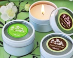 Cherry Blossom Personalized Round Travel Candle Tins wedding favors