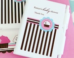 Personalized Notebook Favors - Cupcake Party wedding favors
