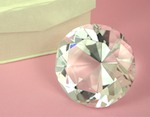 Diamond Shaped Crystal Paperweight - Large wedding favors