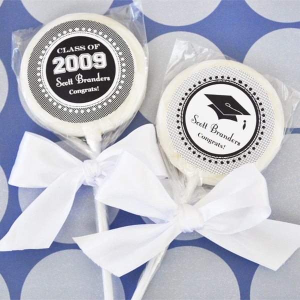 "Hats off to You" Personalized Graduation Lollipop Favors wedding favors