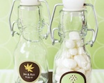 "Fall for Love" Personalized Mini Glass Bottles  wedding favors
