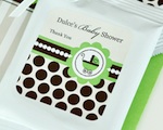 Personalized Hot Cocoa + Optional Whisk - Green Baby  wedding favors