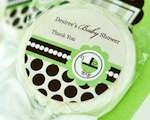 Personalized Lollipop Favors - Green Baby  wedding favors