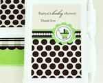 Personalized Notebook Favors - Green Baby wedding favors