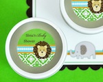 Personalized Round Candle Tins - Jungle Safari  wedding favors