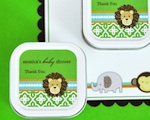 Personalized Square Candle Tins - Jungle Safari  wedding favors