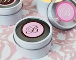 Monogram Round Travel Candle Tins wedding favors