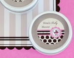 Personalized Round Candle Tins - Pink Baby wedding favors