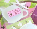 "It's Tea Time!" Porcelain Teapot Dish wedding favors