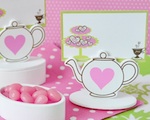 Teapot Place Card Favor Boxes with Designer Place Cards wedding favors