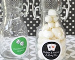 Vegas Personalized Mini Glass Bottles  wedding favors