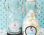 "A Winter Holiday" Personalized Mini Glass Bottles  wedding favors