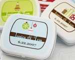 "A Winter Holiday" Mint Tins wedding favors