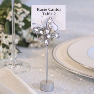 Chrome Butterfly Place Card Holder wedding favors