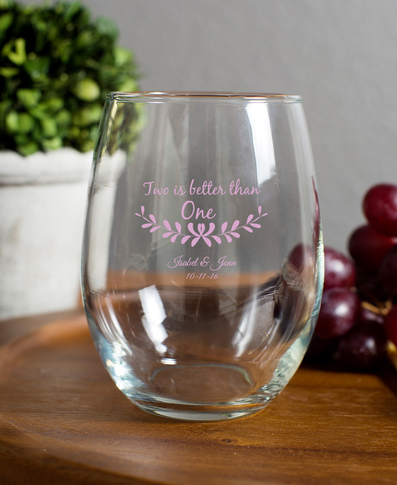 Stemless Wine Glasses 15 Ounce wedding favors