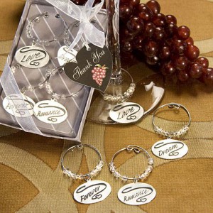Romantic Wine Glass Charm Sets wedding favors