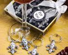 Fleur De Lis Design Wine Charm Sets wedding favors