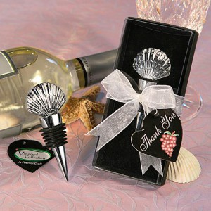 Vineyard Collection Shell Design Wine Stopper Favors wedding favors