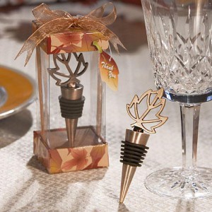 Autumn Themed Wine Bottle Stopper wedding favors