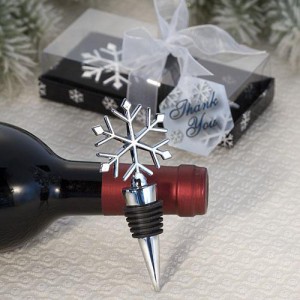 Elegant Snowflake Design Wine Bottle Stopper Favors wedding favors