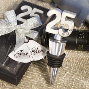 25th Anniversary Wine Bottle Stopper Favors wedding favors