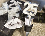 25th Anniversary Wine Bottle Stopper Favors wedding favors