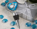 Stunning Murano Heart Design Wine Bottle Stoppers wedding favors