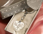 Chrome Key Chain With Crystal Heart wedding favors