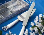 Interlocking Hearts Design Cake Knife/server Set wedding favors