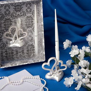 Interlocking Hearts Design Wedding Pen Set wedding favors