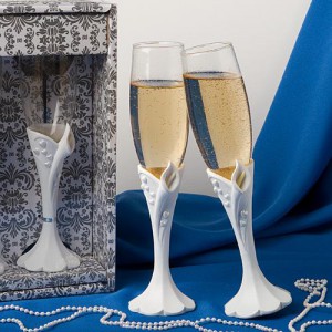 Calla Lily Design Toasting Flutes wedding favors
