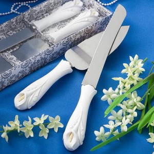Calla Lily Design Cake Knife/server Set wedding favors