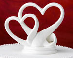 Sleek Interlocking Hearts Design Cake Topper wedding favors