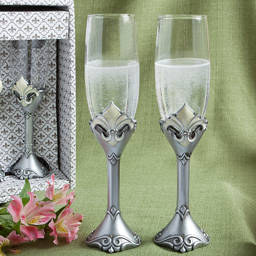 Fleur de Lis Collection Toasting Flutes wedding favors