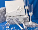 Interlocking Heart Themed Wedding Day Accessory Set wedding favors