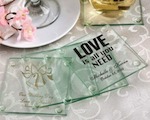 Personalized Glass Coasters wedding favors