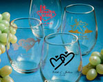 Personalized Stemless Wine Glasses wedding favors