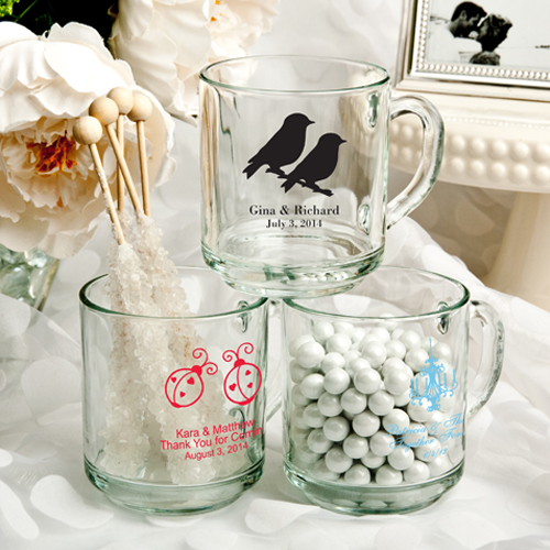 Personalized 10 Oz. Glass Handy Mug Favors wedding favors