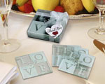LOVE Glass Coaster Set wedding favors