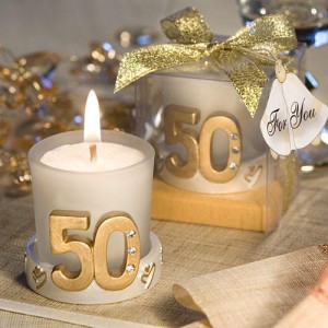 Golden Anniversary Candle Favors wedding favors