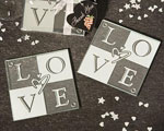 LOVE Glass Coasters (Set Of 2) wedding favors