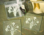 Calla Lily Bouquet Design Glass Coaster Sets (Set Of 2) wedding favors