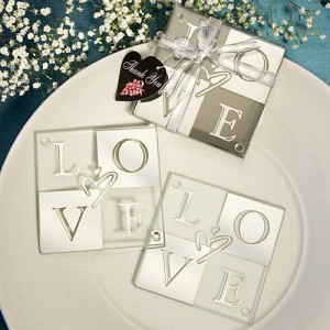 Mirror Finish LOVE Coaster Sets wedding favors