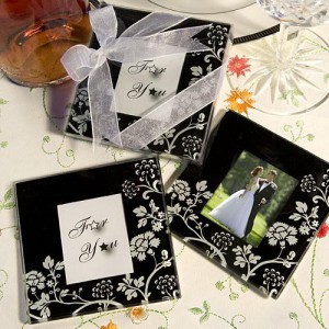 Distinctive Floral Design Photo Coaster Favors wedding favors