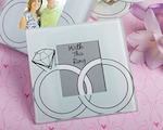 Wedding Rings Design Glass Photo Coasters wedding favors