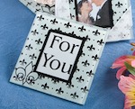 Fleur de Lis Design Glass Photo Coasters wedding favors